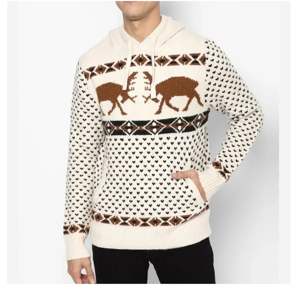 NWOT AMERICAN EAGLE Fair Isle Moose Sweater Size Small